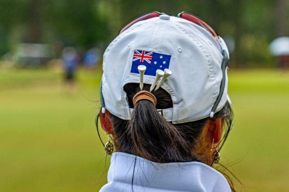 Doey Choi was showing off her Aussie pride during the championship match. (Photo by John Patota)