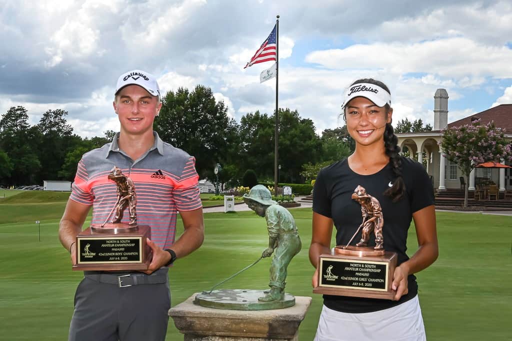 Junior North & South Amateur Champions Jonathan Griz and Amanda Sambach