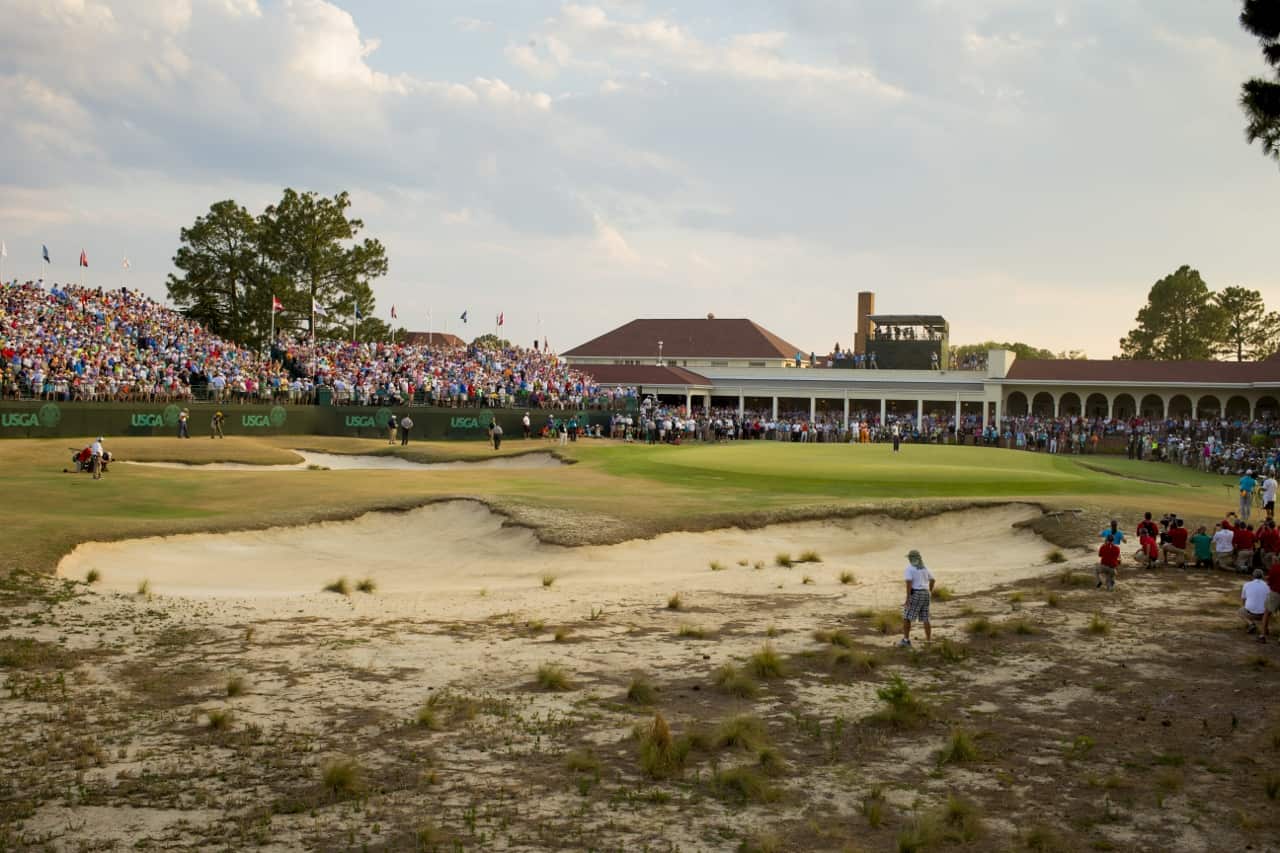 Martin Kaymer reacts on the 18th hole after winning the 2014 U.S. Open on Pinehurst No. 2. (Photo by the USGA)