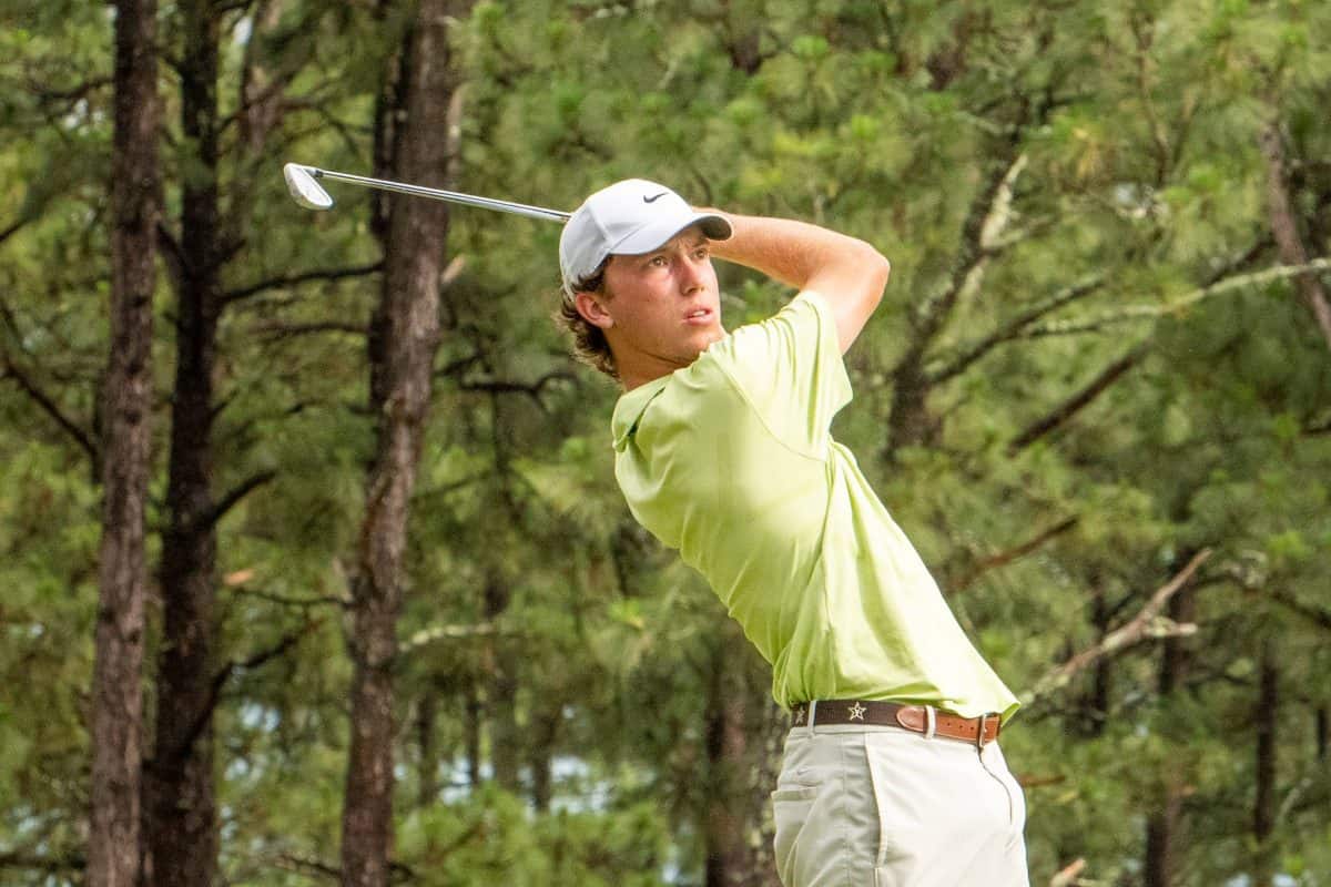 Hometown fan favorite Jackson Van Paris advances to the North & South Amateur quarterfinals. (Photo by John Patota)