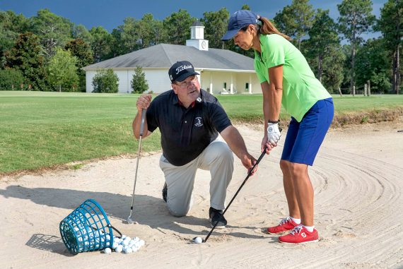 Pinehurst Golf Academy Director Eric Alpenfels gives a lesson.