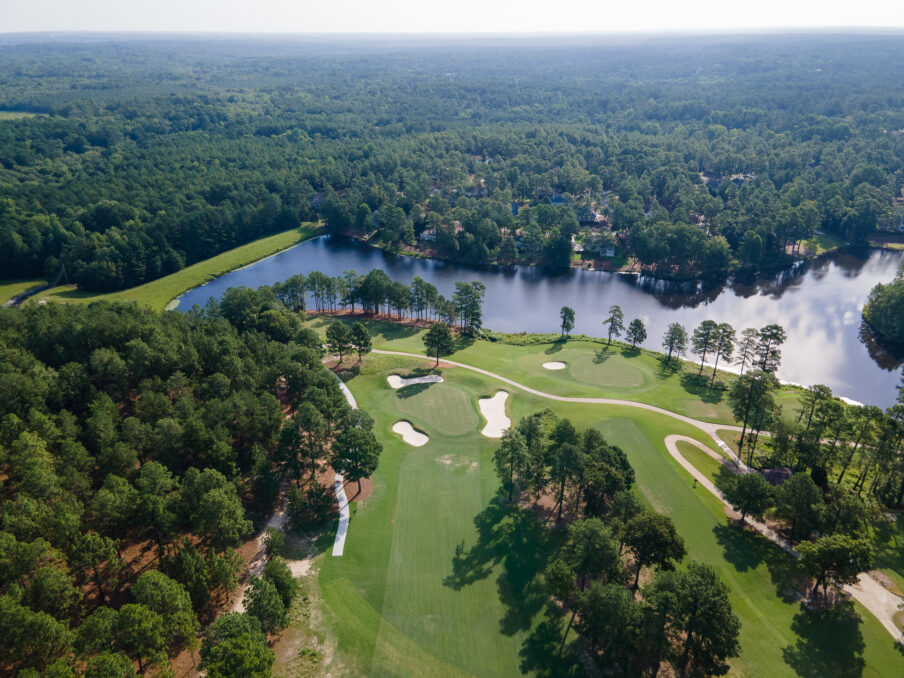 Updates to No. 8 include includes new TifEagle greens, bunker restoration and fresh bunker sand, improved drainage throughout the course and the removal of invasive trees limiting views and inhibiting sunlight. (Photo by Matt Gibson)