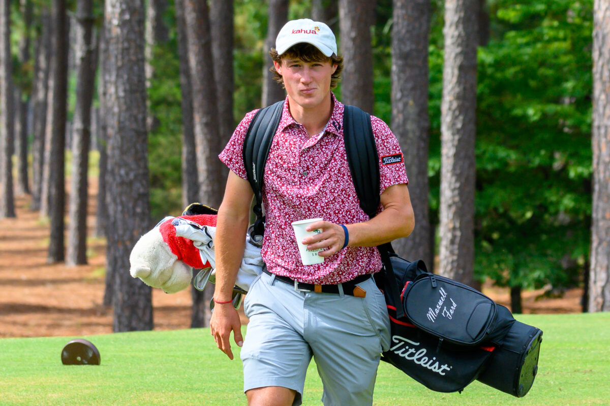 Georgia’s Maxwell Ford walks to his ball during the Round of 32 matches Thursday. (Photo by John Patota)