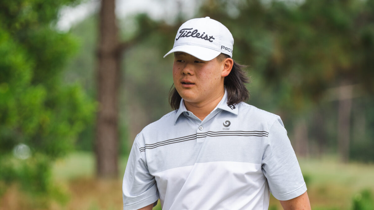 Joshua Bai, a 16-year-old from New Zealand, shares the North & South Amateur lead. (Photo by Matt Gibson)