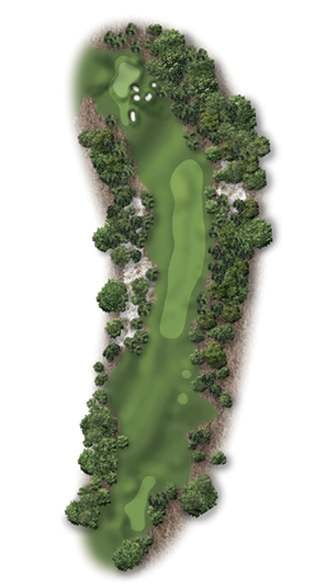 Hole 1 – Pinehurst Course No. 9 – Illustration