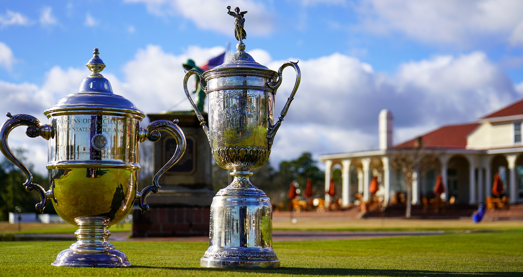 U.S. Open trophies at Pinehurst