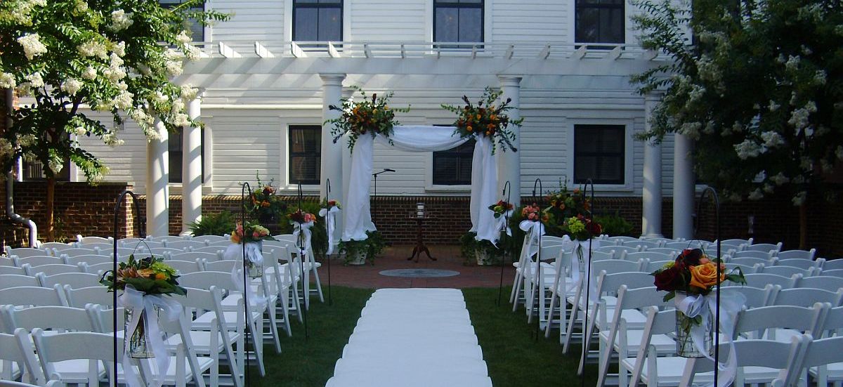 Pinehurst wedding venue outdoor white chairs