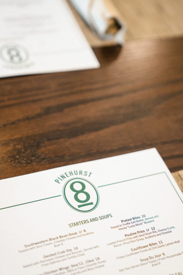 The No. 8 menu features a care for detail in its design.