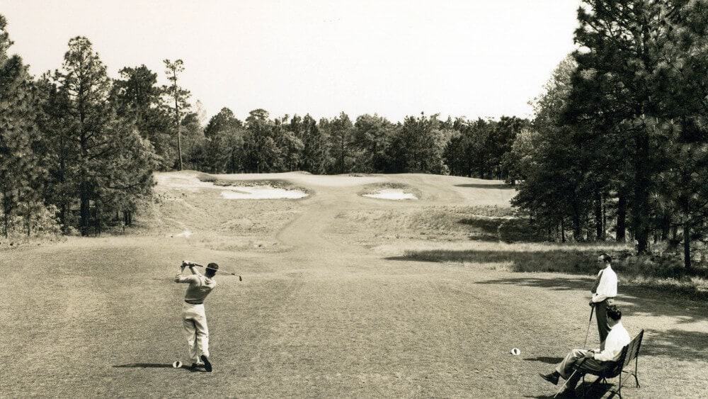 Historical shot of Pinehurst No 2 hole 9