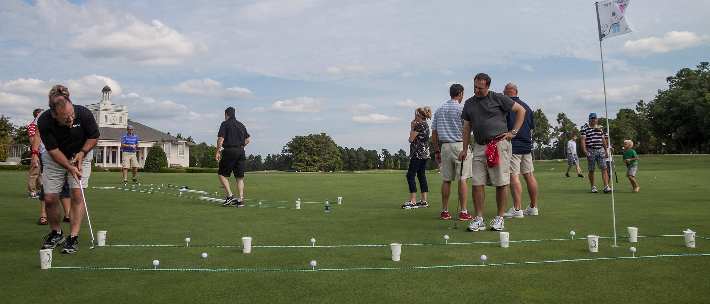 Golf putting contest and group activities at Pinehurst golf courses