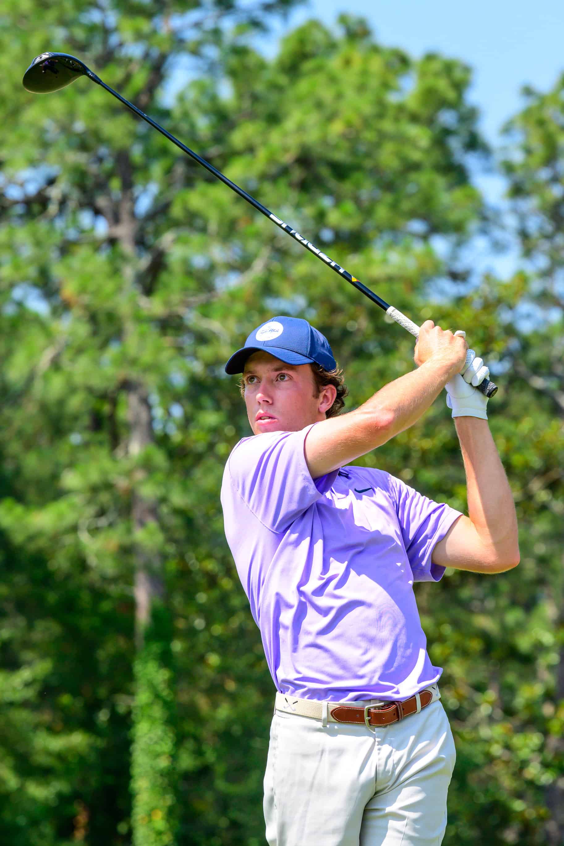 Jackson Van Paris hits a drive on Pinehurst No. 2. (Photo by John Patota)