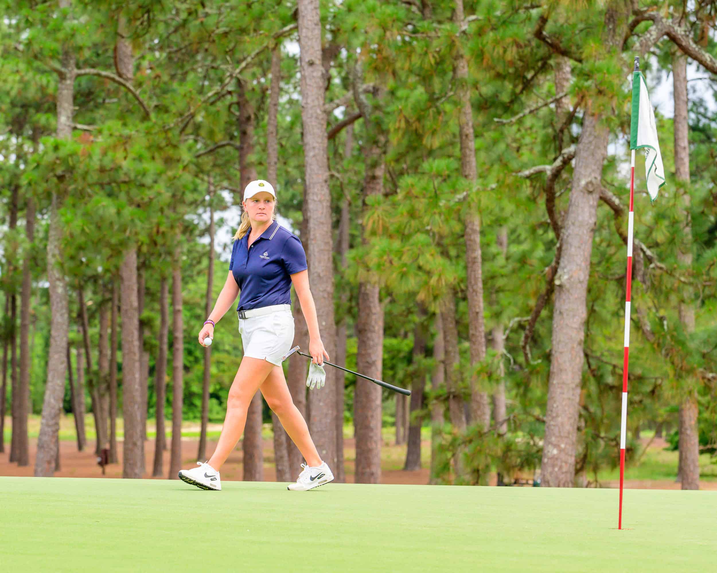 Anna Morgan stalks the green during the quarterfinals of the Women's North & South Amateur. (Photo by John Patota)